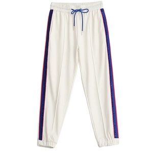 NWOT White Sports Pants with Blue Trim